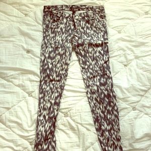 Express skinny jeans with pattern